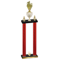 Double Red Carbon Fiber Third Place Rugby Trophy