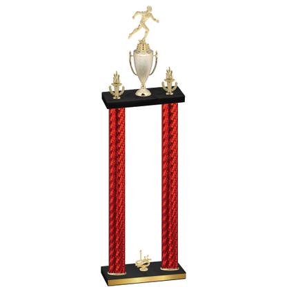 Double Red Carbon Fiber First Place Running Trophy