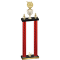 Double Red Carbon Fiber Third Place Bowling Trophy