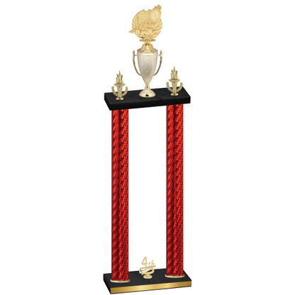 Double Red Carbon Fiber Fourth Place Swimming Trophy
