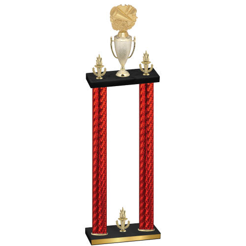 Double Red Carbon Fiber Victory Cheerleading Trophy
