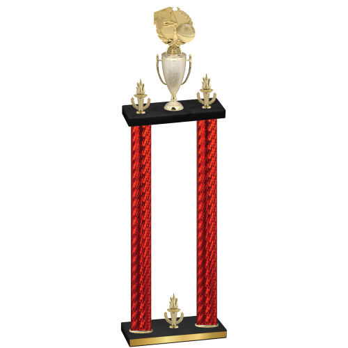 Double Red Carbon Fiber Victory Basketball Trophy