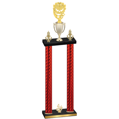Double Red Carbon Fiber Fourth Place Pickleball Trophy