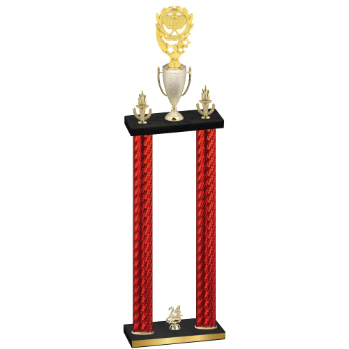 Double Red Carbon Fiber Year Pickleball Trophy
