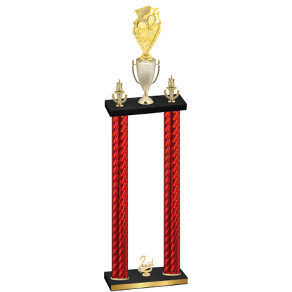 Double Red Carbon Fiber Second Place Pickleball Trophy