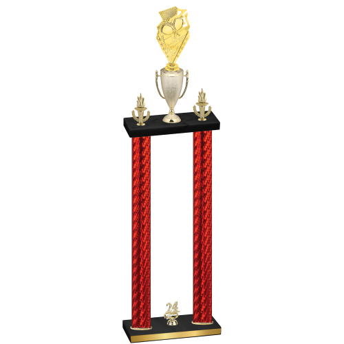 Double Red Carbon Fiber Year Pickleball Trophy