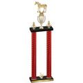 Double Red Carbon Fiber Third Place Horses Trophy