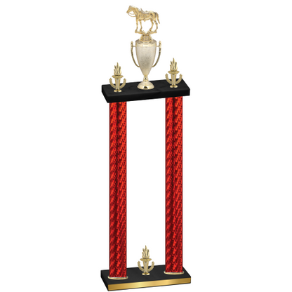 Double Red Carbon Fiber Victory Horses Trophy