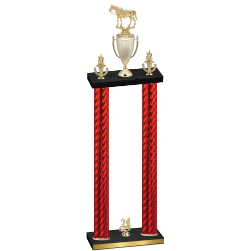 Double Red Carbon Fiber Year Horses Trophy