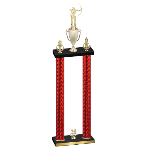 Double Red Carbon Fiber Year Archery Trophy