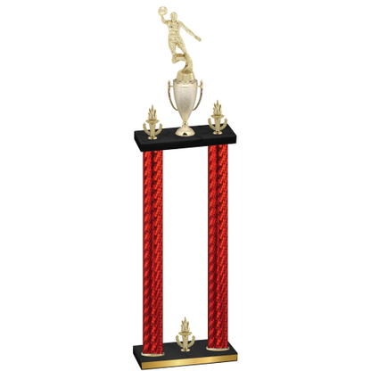 Double Red Carbon Fiber Victory Basketball Trophy