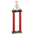 Double Red Carbon Fiber Third Place Shooter Trophy