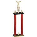 Double Red Carbon Fiber Second Place Weights Trophy
