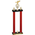 Double Red Carbon Fiber Fourth Place Fishing Trophy