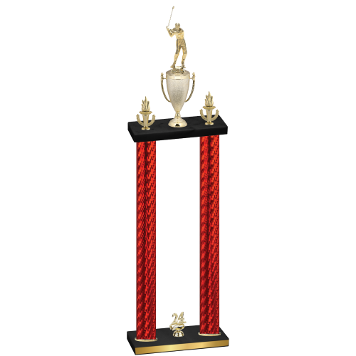 Double Red Carbon Fiber Year Golf Trophy