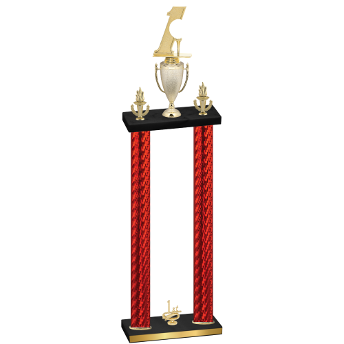 Double Red Carbon Fiber First Place Golf Trophy