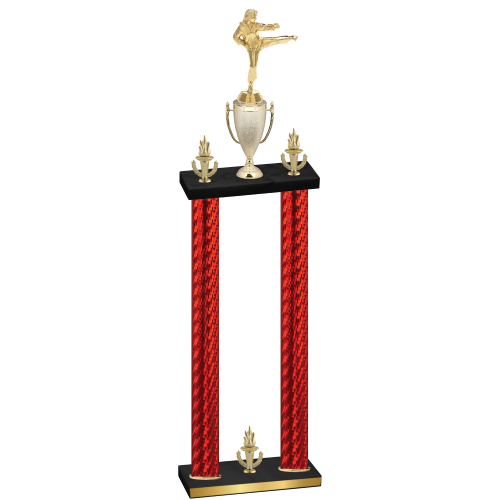 Double Red Carbon Fiber Victory Karate Trophy