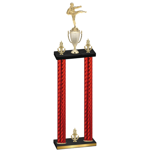 Double Red Carbon Fiber Victory Karate Trophy