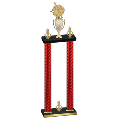 Double Red Carbon Fiber Victory Baseball Trophy