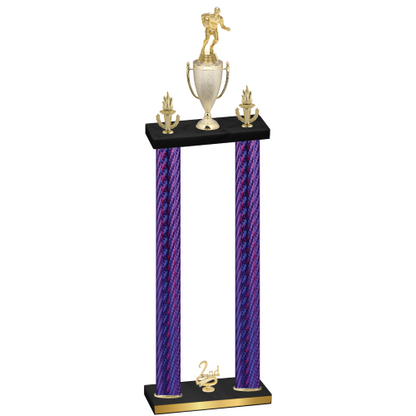 Double Purple Carbon Fiber Second Place Rugby Trophy