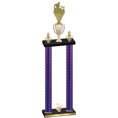 Double Purple Carbon Fiber Second Place Rugby Trophy