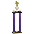 Double Purple Carbon Fiber Third Place Rugby Trophy