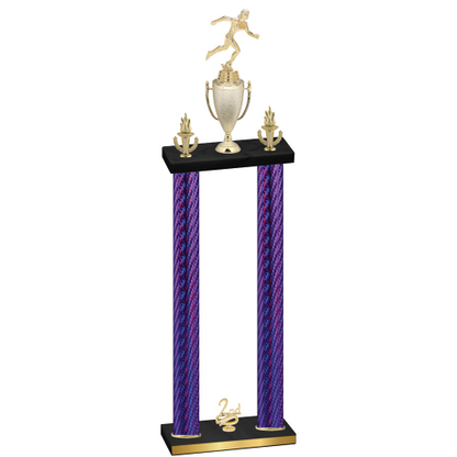 Double Purple Carbon Fiber Second Place Running Trophy