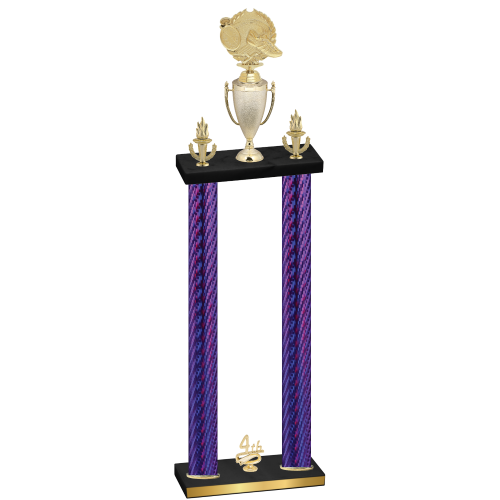 Double Purple Carbon Fiber Fourth Place Running Trophy