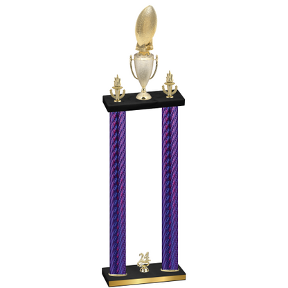Double Purple Carbon Fiber Year Football Trophy