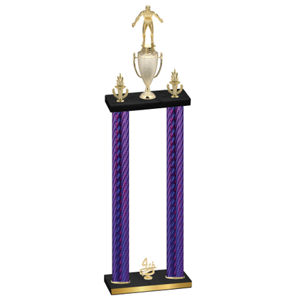 Double Purple Carbon Fiber Fourth Place Wrestling Trophy