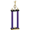 Double Purple Carbon Fiber Fourth Place Tennis Trophy