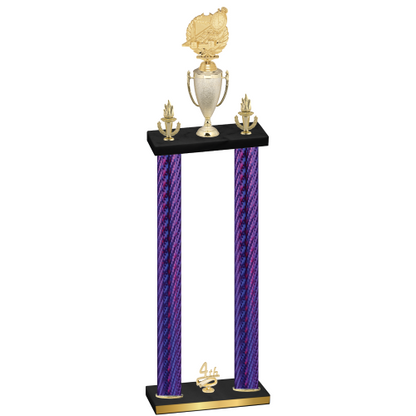 Double Purple Carbon Fiber Fourth Place Swimming Trophy