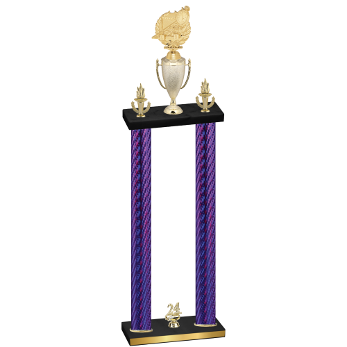 Double Purple Carbon Fiber Year Swimming Trophy