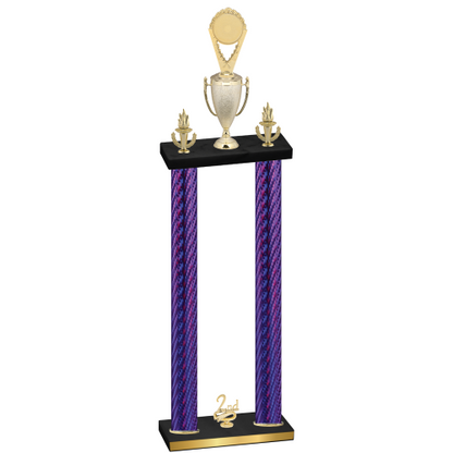 Double Purple Carbon Fiber Second Place Insert Trophy