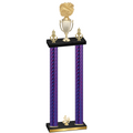 Double Purple Carbon Fiber Fourth Place Cheerleading Trophy
