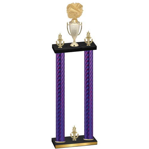 Double Purple Carbon Fiber Victory Cheerleading Trophy
