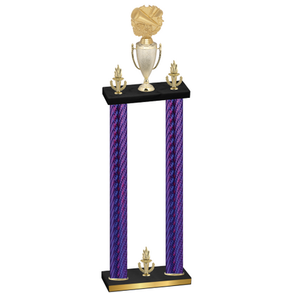 Double Purple Carbon Fiber Victory Cheerleading Trophy