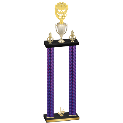 Double Purple Carbon Fiber First Place Pickleball Trophy