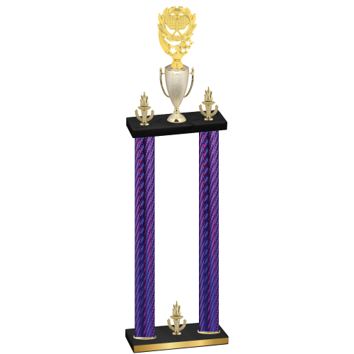 Double Purple Carbon Fiber Victory Pickleball Trophy