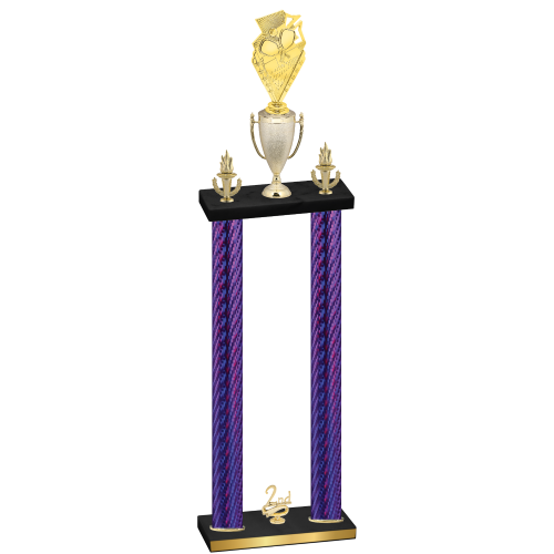 Double Purple Carbon Fiber Second Place Pickleball Trophy