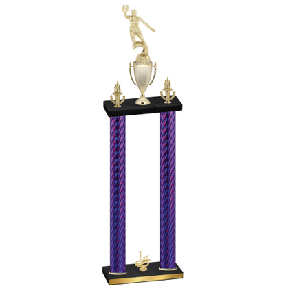 Double Purple Carbon Fiber First Place Basketball Trophy