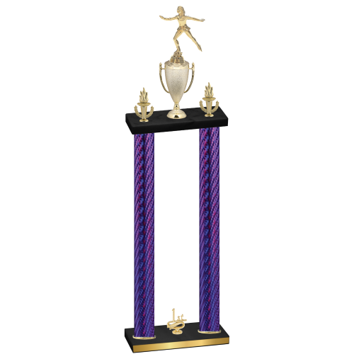 Double Purple Carbon Fiber First Place Skater Trophy