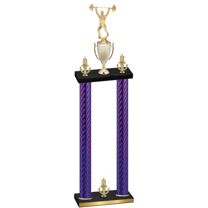 Double Purple Carbon Fiber Victory Weights Trophy