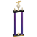 Double Purple Carbon Fiber Fourth Place Fishing Trophy
