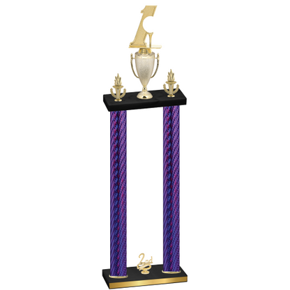 Double Purple Carbon Fiber Second Place Golf Trophy