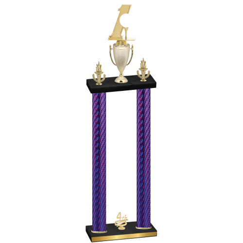 Double Purple Carbon Fiber Fourth Place Golf Trophy