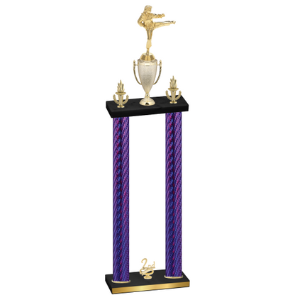 Double Purple Carbon Fiber Second Place Karate Trophy