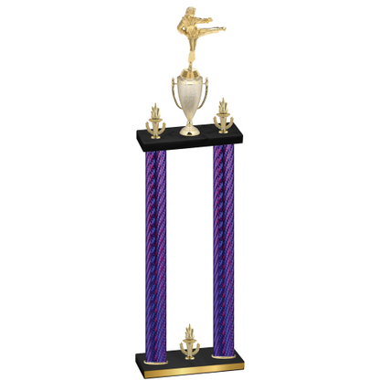 Double Purple Carbon Fiber Victory Karate Trophy