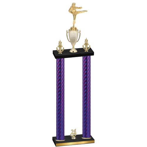 Double Purple Carbon Fiber Year Karate Trophy