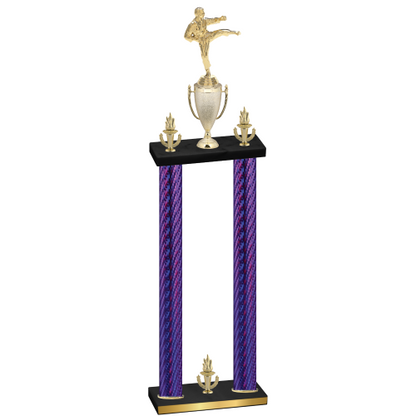 Double Purple Carbon Fiber Victory Karate Trophy